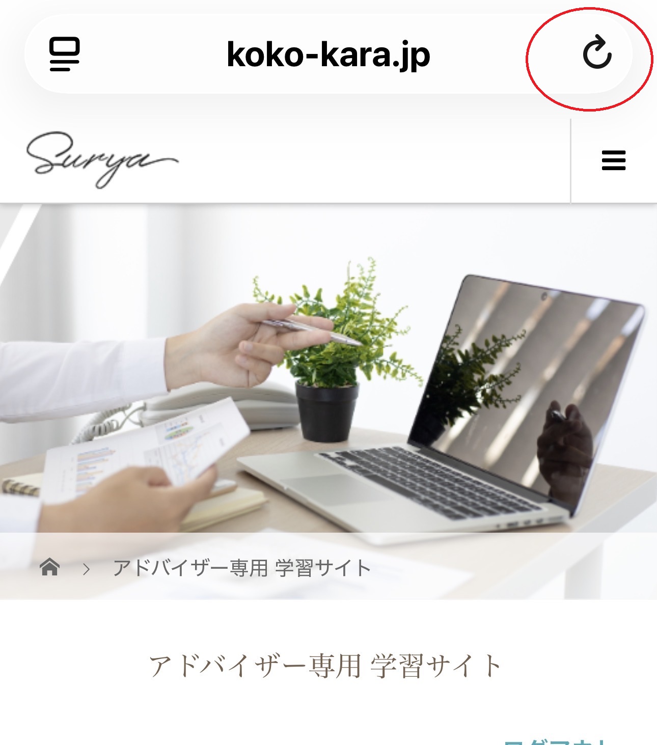 更新ボタンの説明
